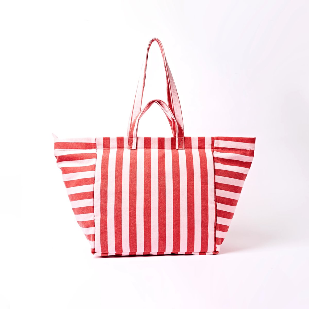 Roka - Marylebone Strawberry Stripe Large Cotton Canvas - Bags
