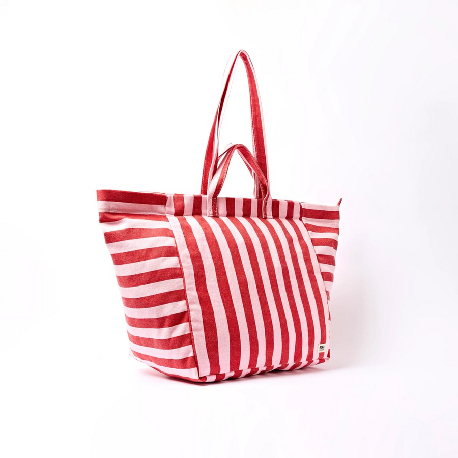 Roka - Marylebone Strawberry Stripe Large Cotton Canvas - Bags