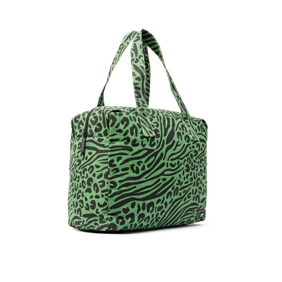 Roka - Sloane Shoulder Bag in Mixed Animal Artichoke Cotton Canvas