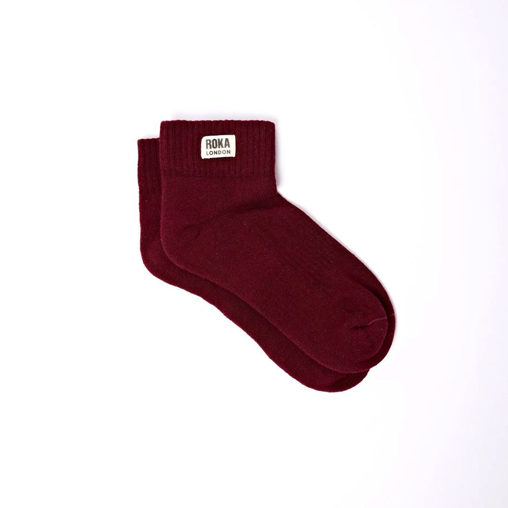 Roka - Wembley Plum Crop Sock Womens Organic Cotton - Socks