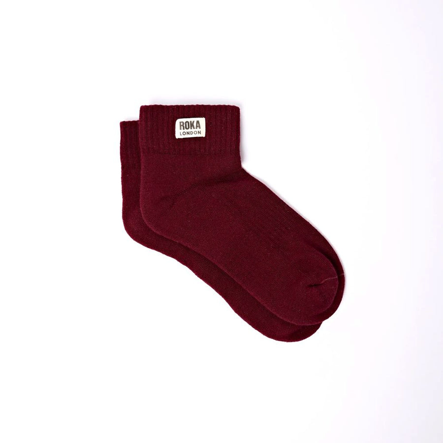 Roka - Wembley Plum Crop Sock Womens Organic Cotton - Socks