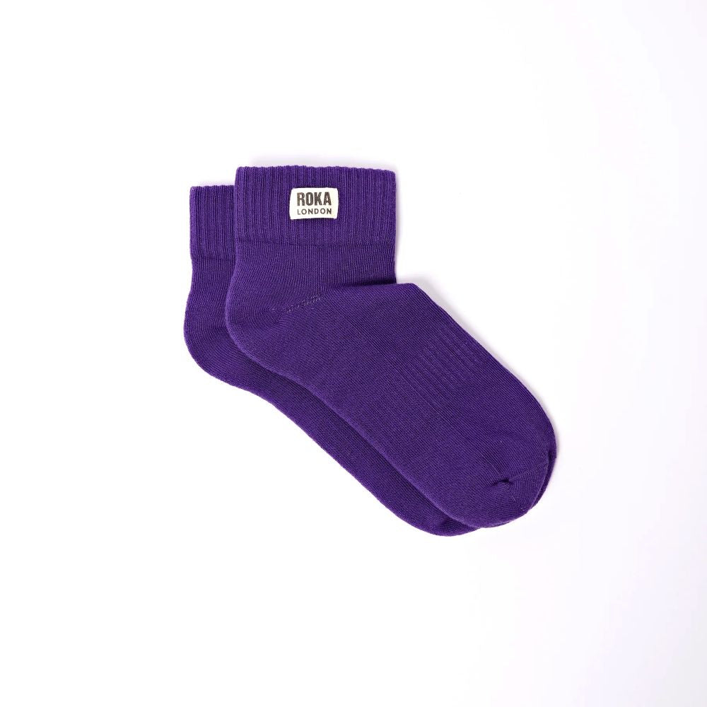 Roka - Wembley Purple Crop Sock Womens Organic Cotton - Socks
