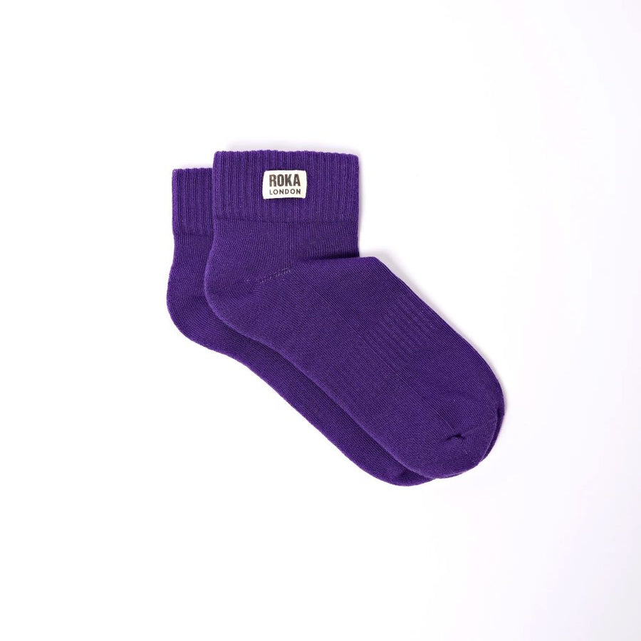 Roka - Wembley Purple Crop Sock Womens Organic Cotton - Socks