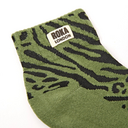 Roka - Wembley Ankle Socks for Women in Mixed Animal Artichoke Organic Cotton