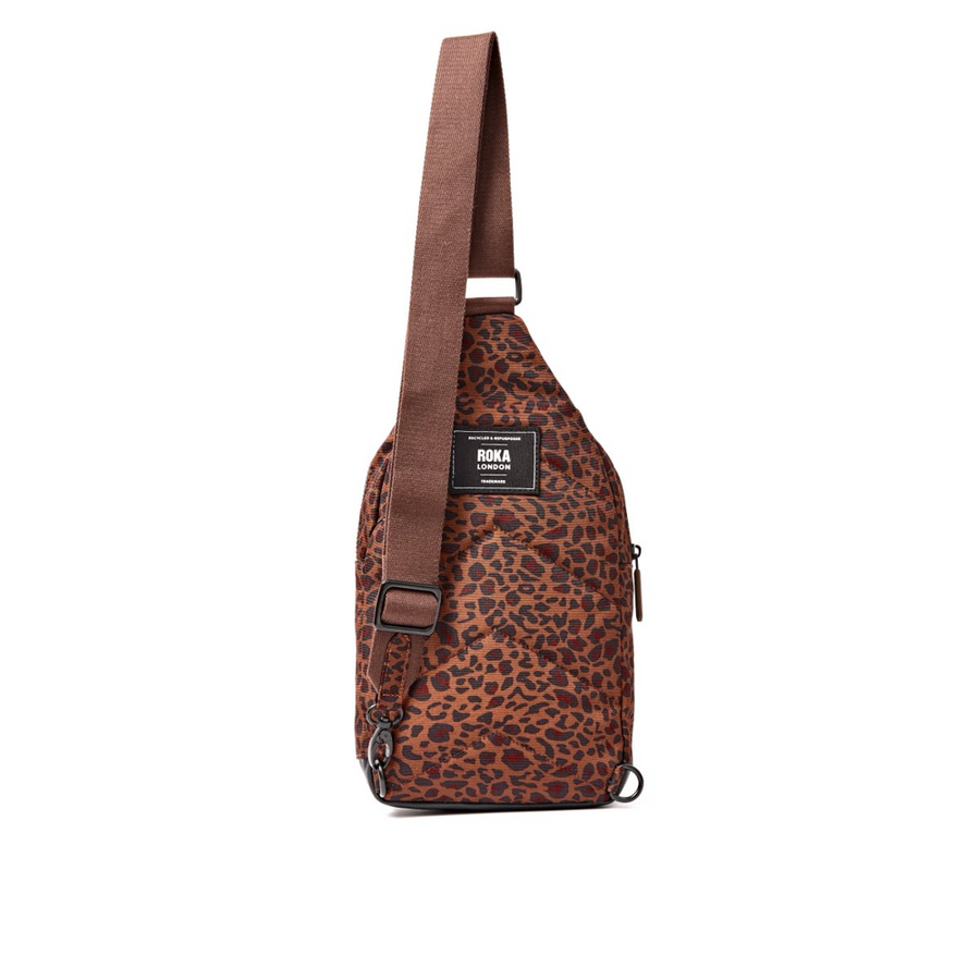 Roka - Willesden Sling Bag in Mini Leopard Canvas