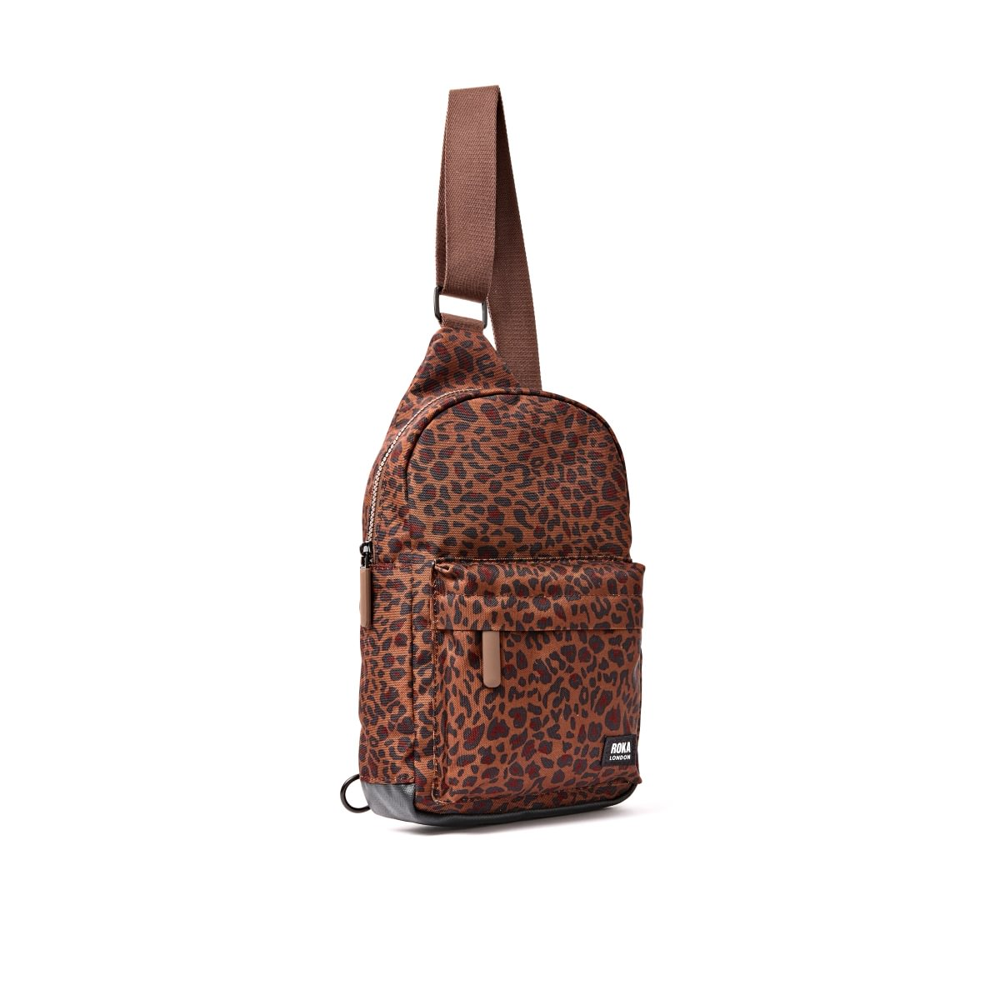 Roka - Willesden Sling Bag in Mini Leopard Canvas