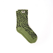 Roka - Wimbledon Crew Socks for Women in Mixed Animal Artichoke Organic Cotton