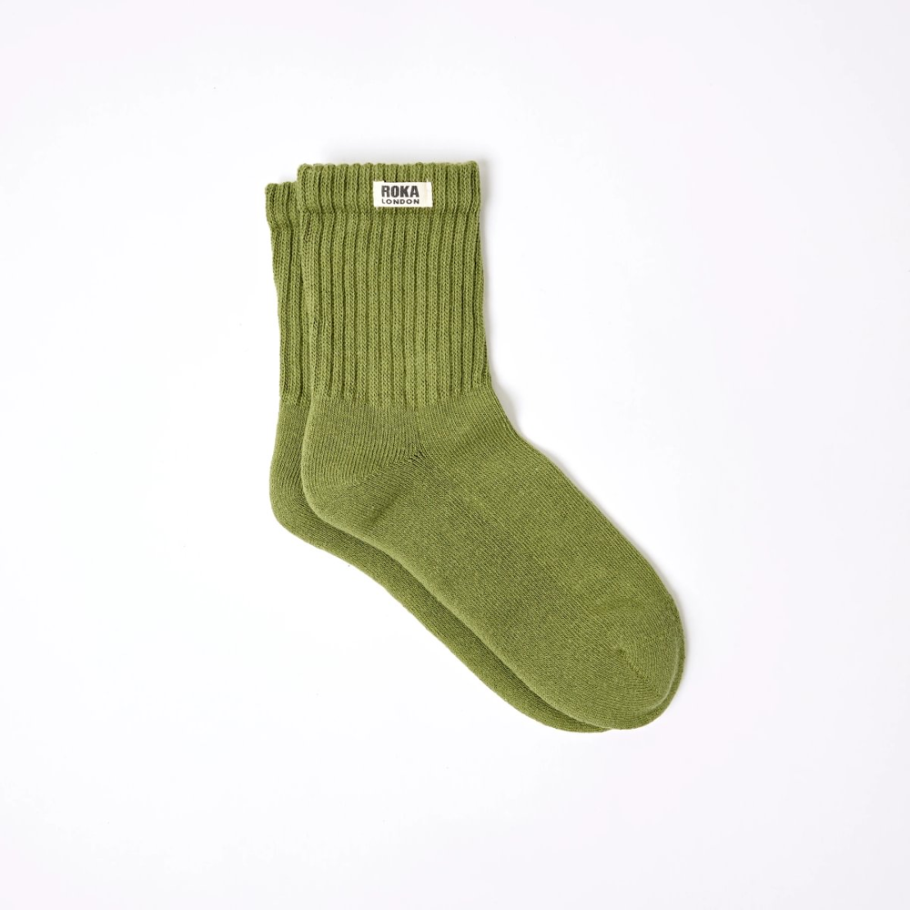 Roka - Windsor Solid Crew Socks For Men In Avocado