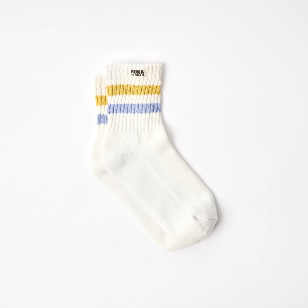 Roka - Windsor Stripe Crew Sock - Summer Yellow/Thistle