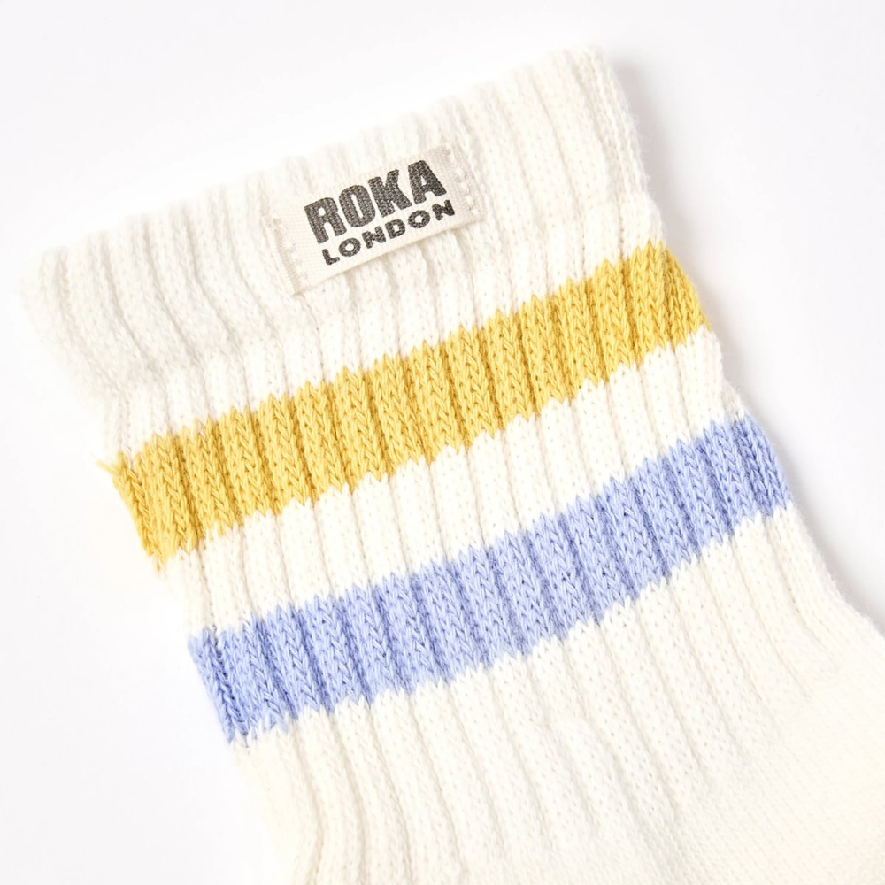 Roka - Windsor Stripe Crew Sock - Summer Yellow/Thistle