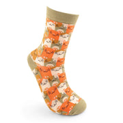 Miss Sparrow - Happy Cats Socks - Olive - Socks