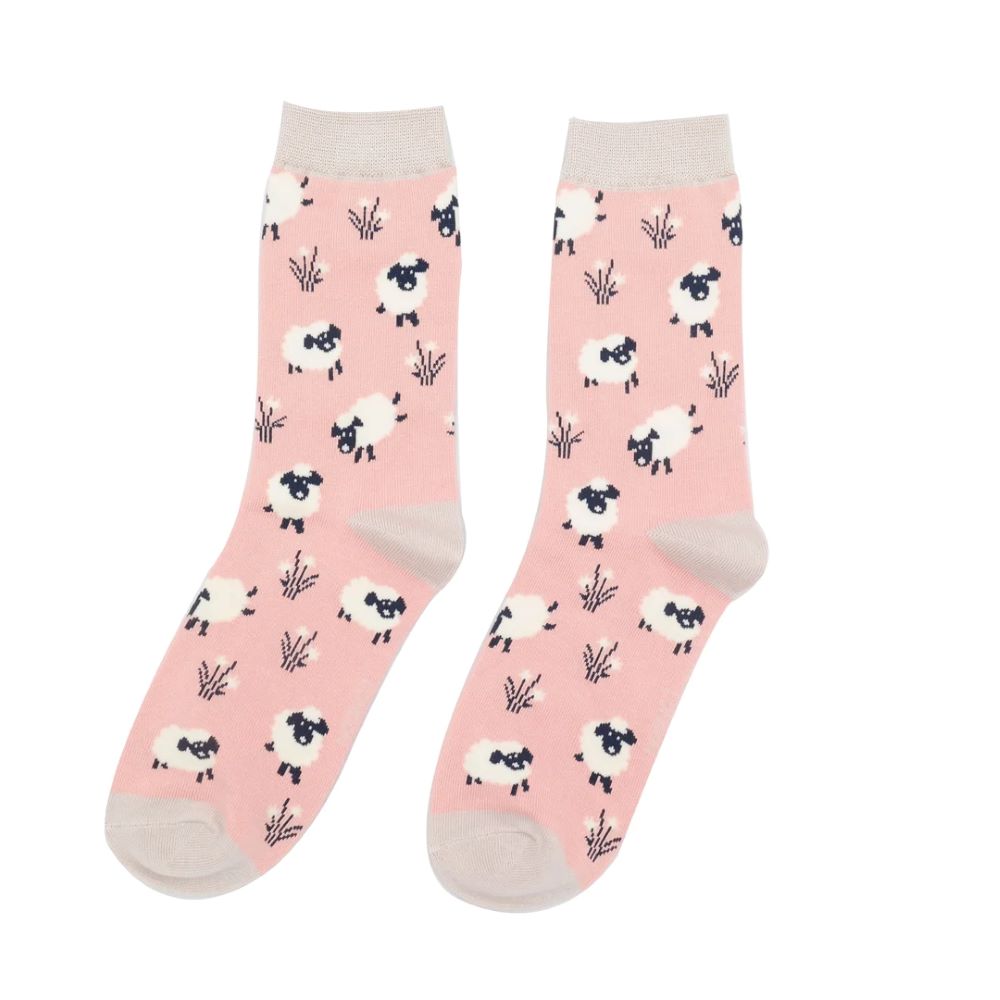 Miss Sparrow - Leaping Sheep - Dusky Pink - Socks