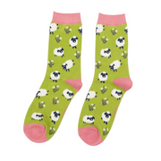 Miss Sparrow - SKS413 - Leaping Sheep - Green - Socks