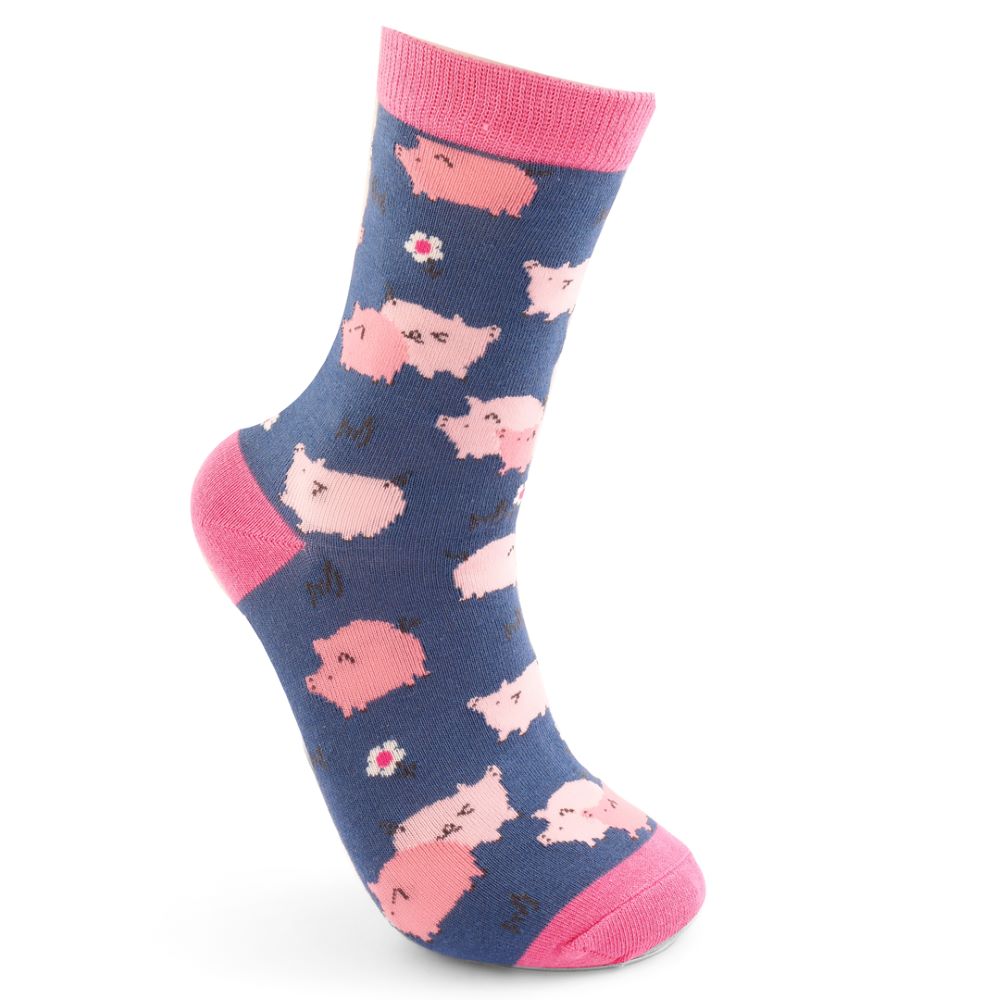 Miss Sparrow - Pretty Pigs - Navy - Socks