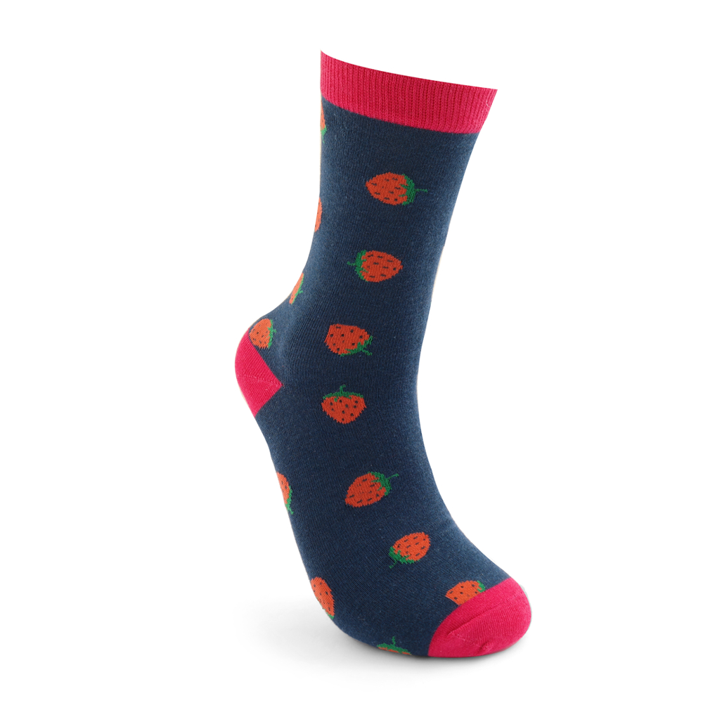 Miss Sparrow - Strawberries - Navy - Socks