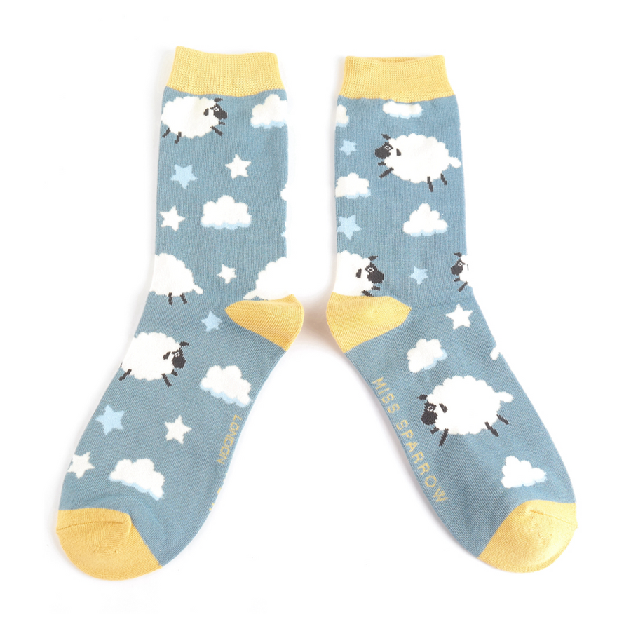 Miss Sparrow - SKS454 - Sleepy Sheep Socks - Denim