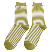 Miss Sparrow - SKS543 - Simple Stripes - Moss - Socks