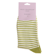 Miss Sparrow - SKS543 - Simple Stripes - Moss - Socks