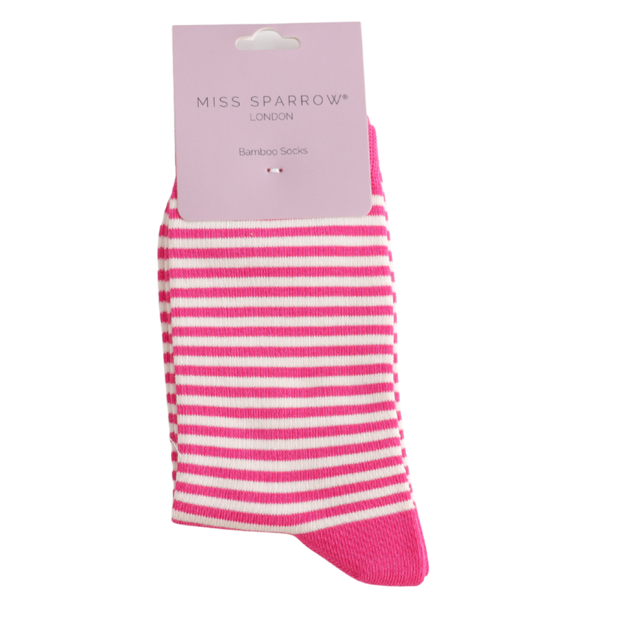 Miss Sparrow - SKS543 - Simple Stripes - Pink - Socks