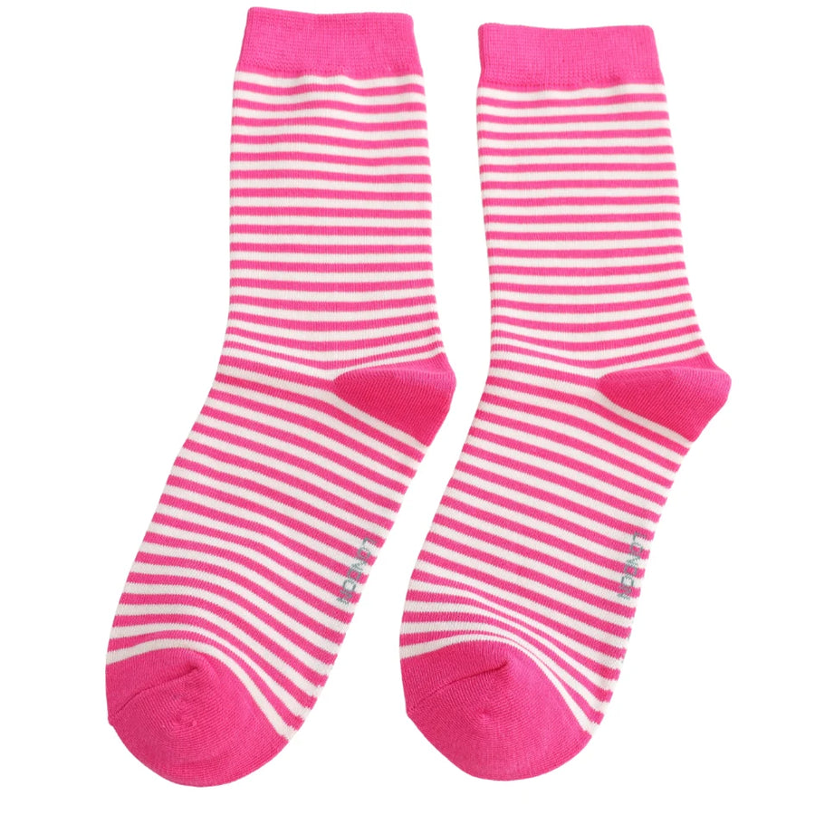 Miss Sparrow - SKS543 - Simple Stripes - Pink - Socks