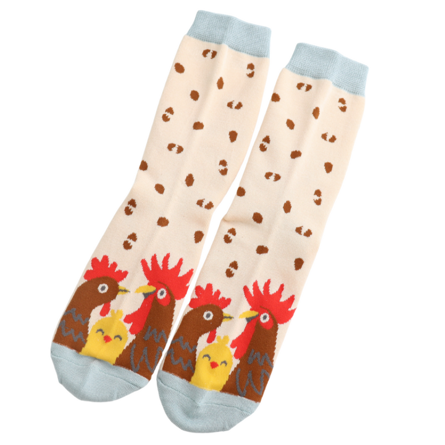 Miss Sparrow - Chicken Famly - Cream - Socks