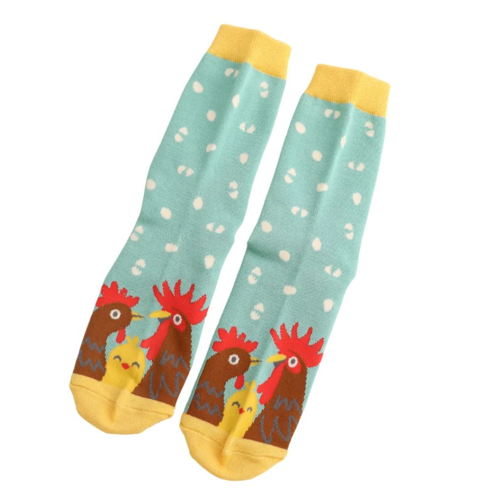 Miss Sparrow - Chicken Family - Green - Socks
