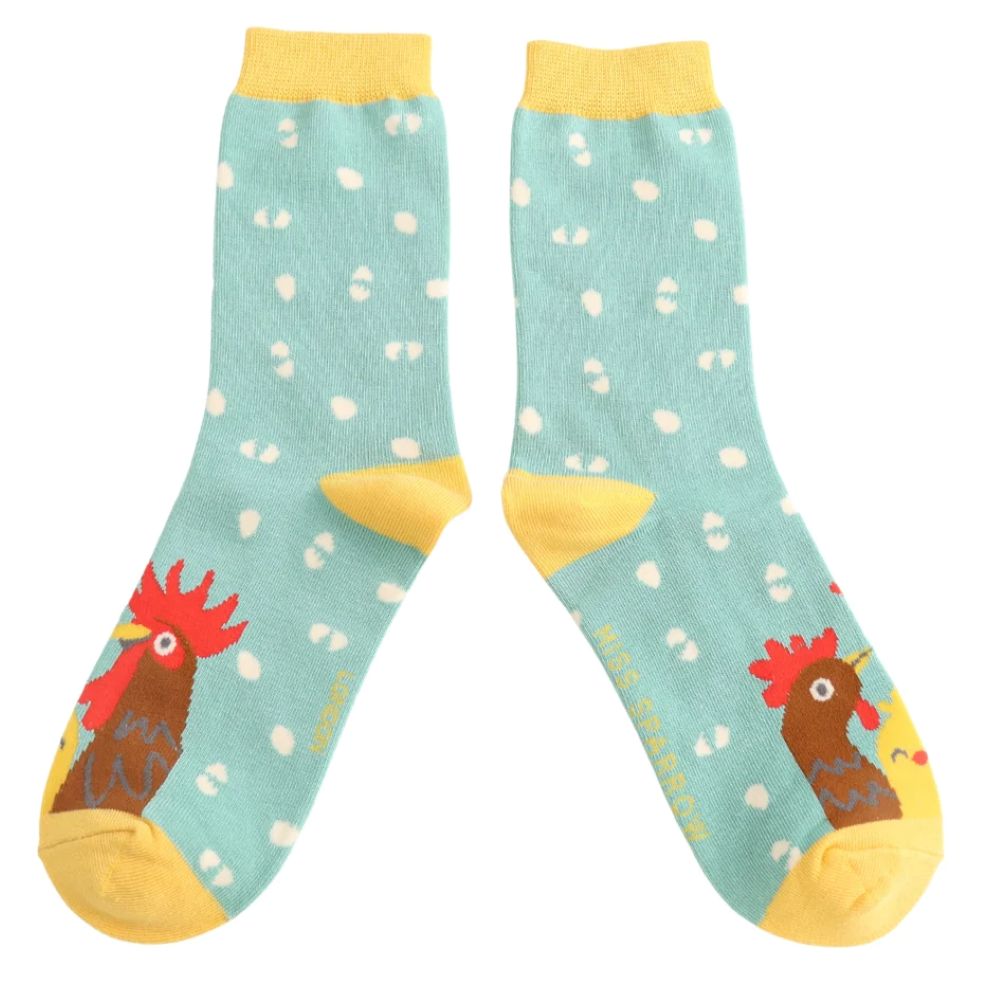 Miss Sparrow - Chicken Family - Green - Socks