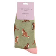 Miss Sparrow - Tabby Cats - Olive - Socks