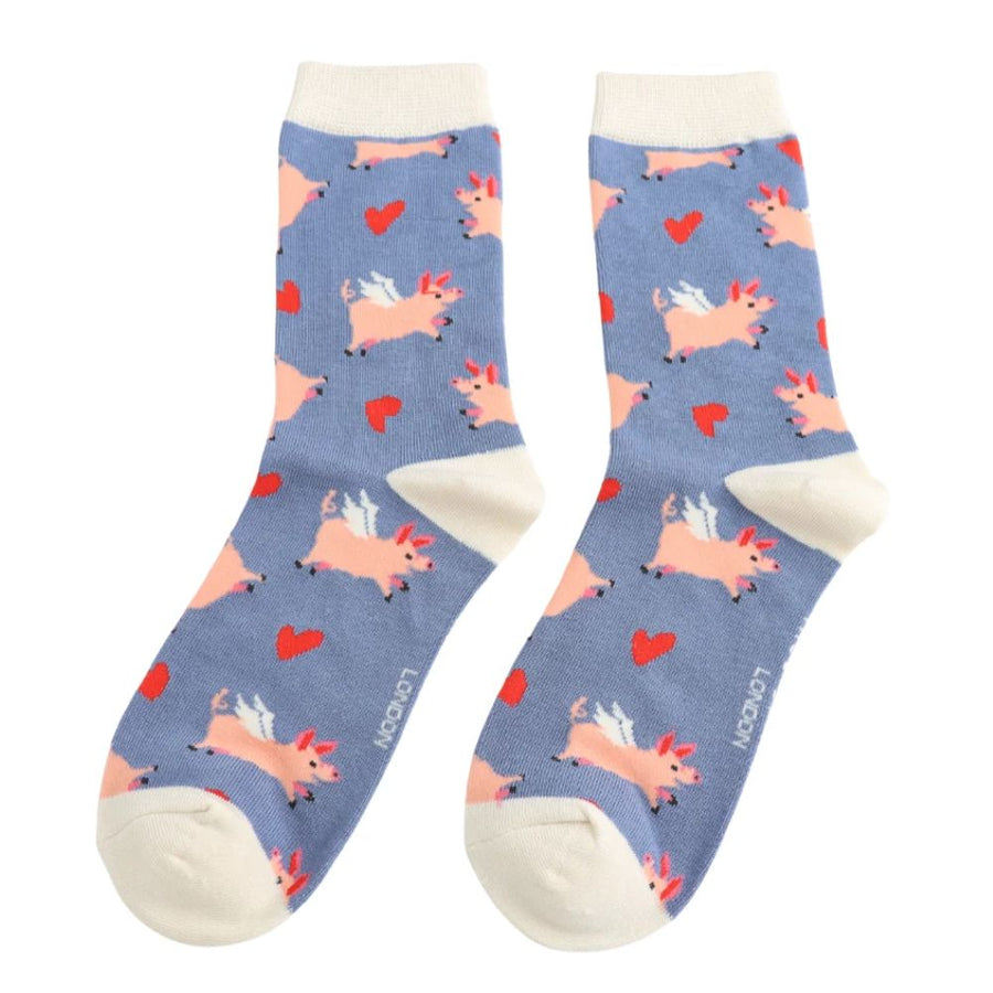 Miss Sparrow - Pigs & Hearts - Denim - Socks