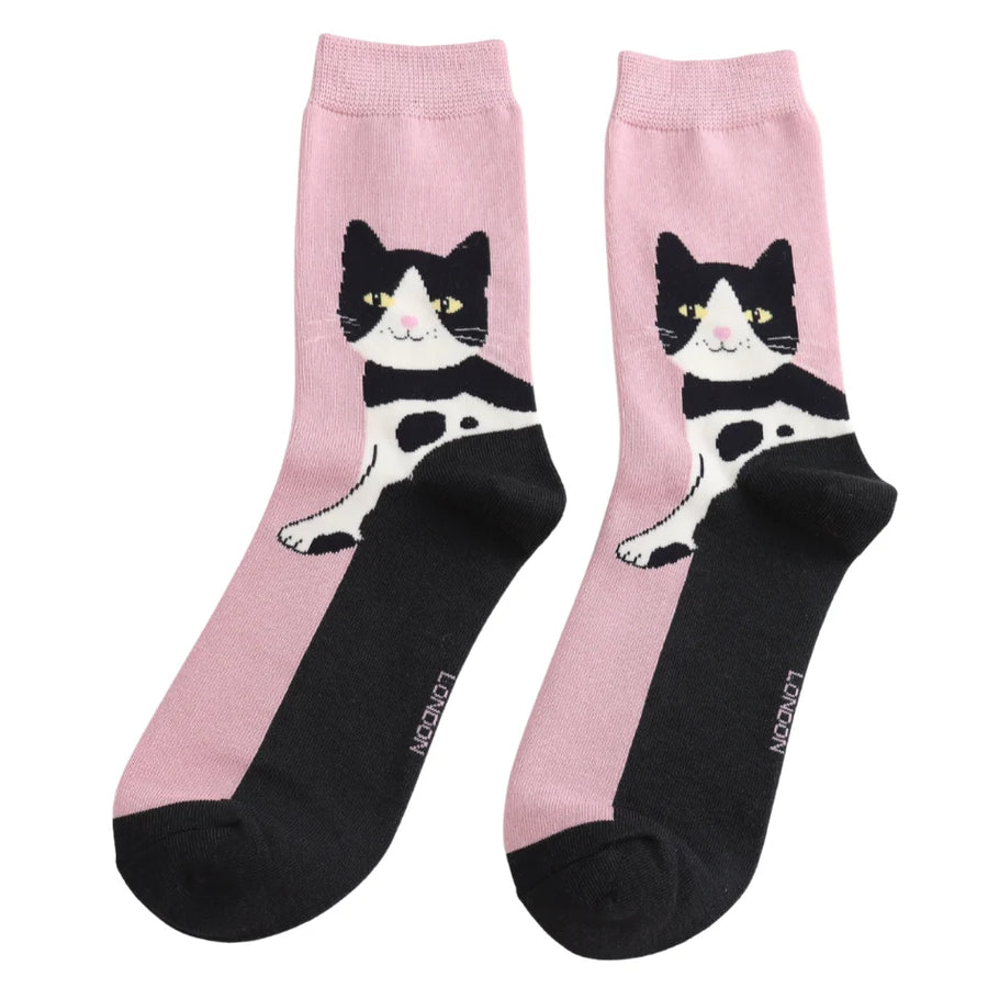 Miss Sparrow - SKS620 - Long Cats - Pink - Socks