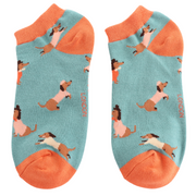 Miss Sparrow - Sausage Dog Pals Trainer Socks - Duck Egg