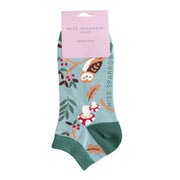 Miss Sparrow - Woodland Trainer Socks - Duck Egg
