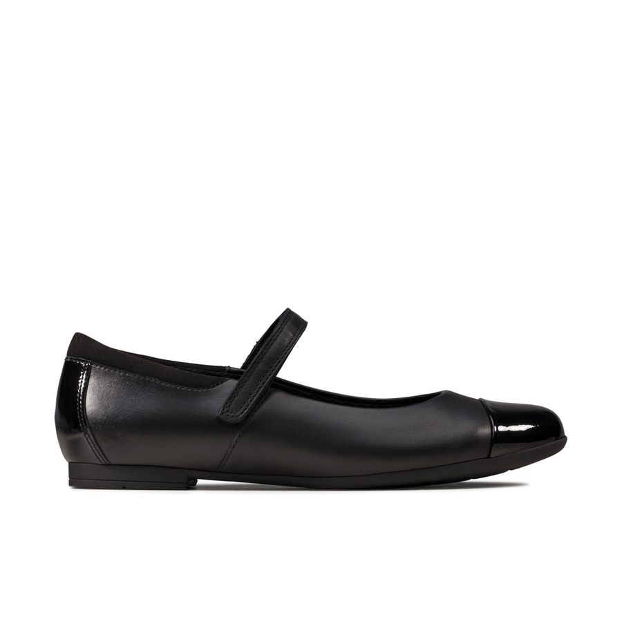 Clarks - Scala Gem Y - Black Leather - School Shoes