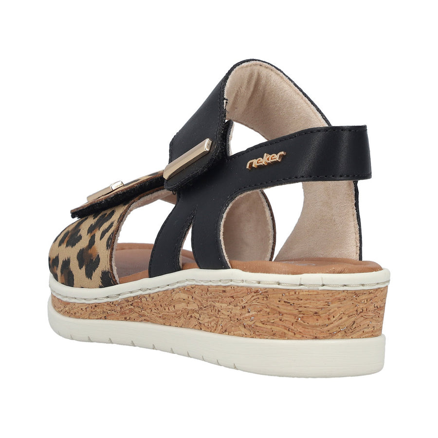 Rieker - V4181-00 - Beige/Schwarz - Sandals