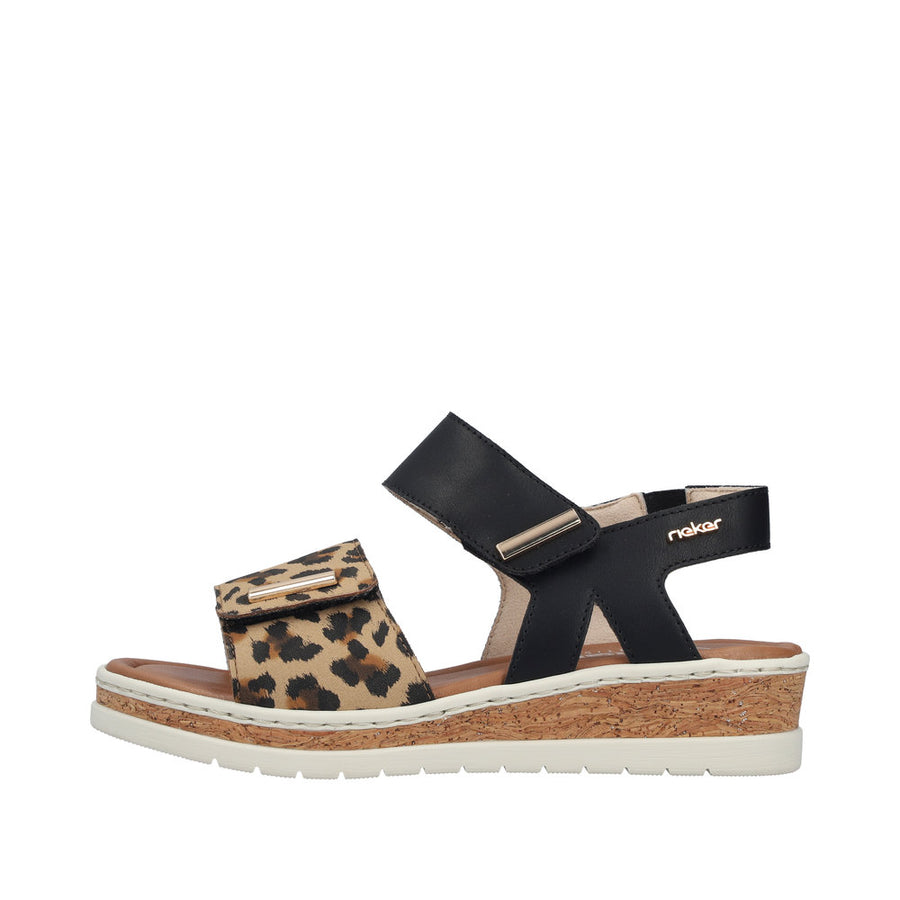 Rieker - V4181-00 - Beige/Schwarz - Sandals