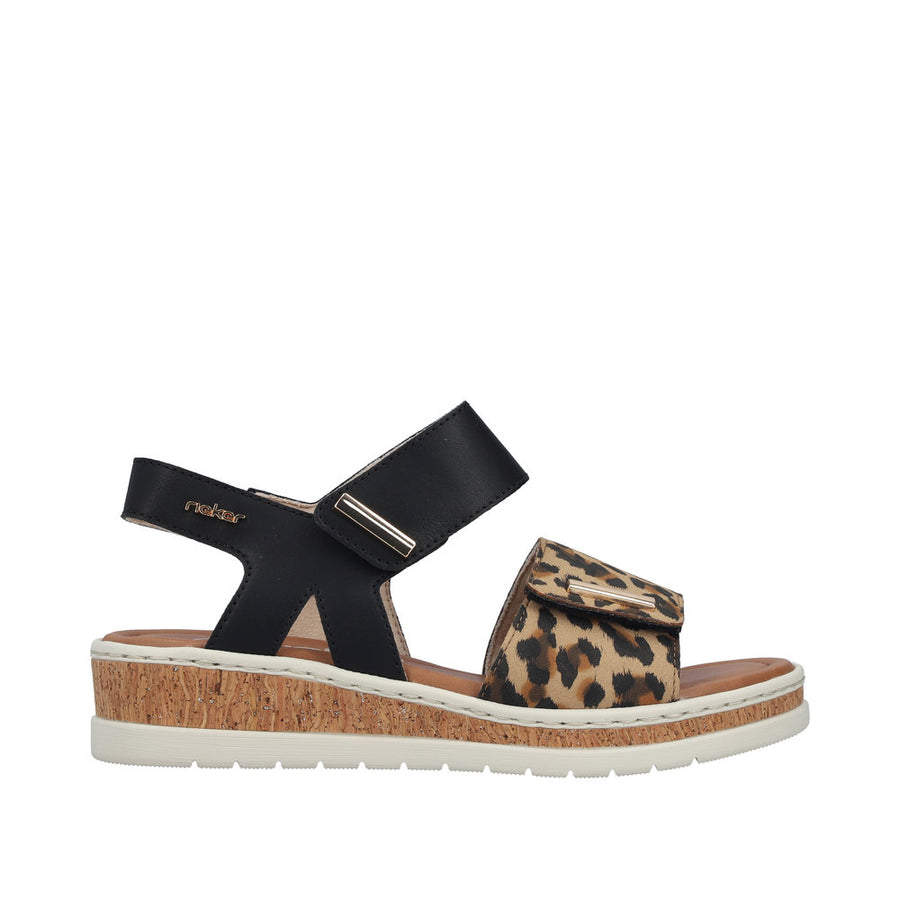 Rieker - V4181-00 - Beige/Schwarz - Sandals