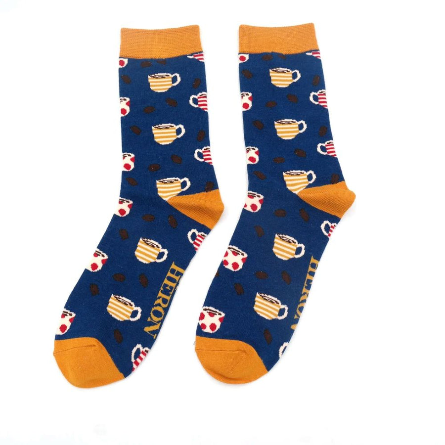 Miss Sparrow - Mr Heron Coffee shop Socks - MH225Navy - Socks