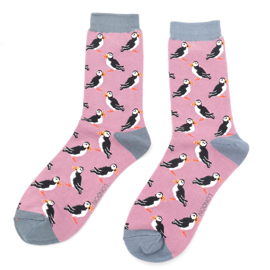 Miss Sparrow - SKS218 - Puffins Socks - Mauve