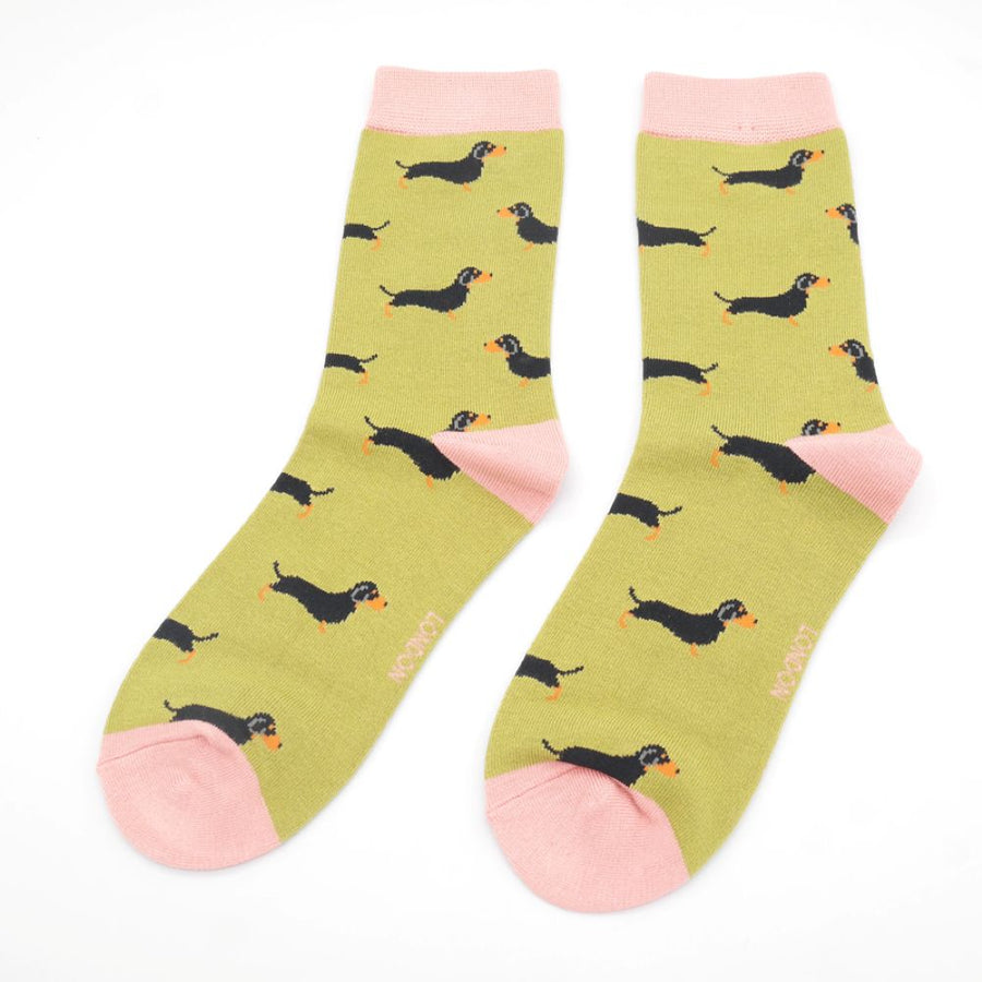 Miss Sparrow - Little Sausage Dogs - Moss - Socks