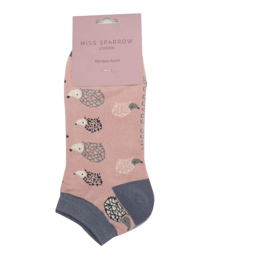 Miss Sparrow - Hedgehogs Trainer Socks - Dusky Pink - Socks