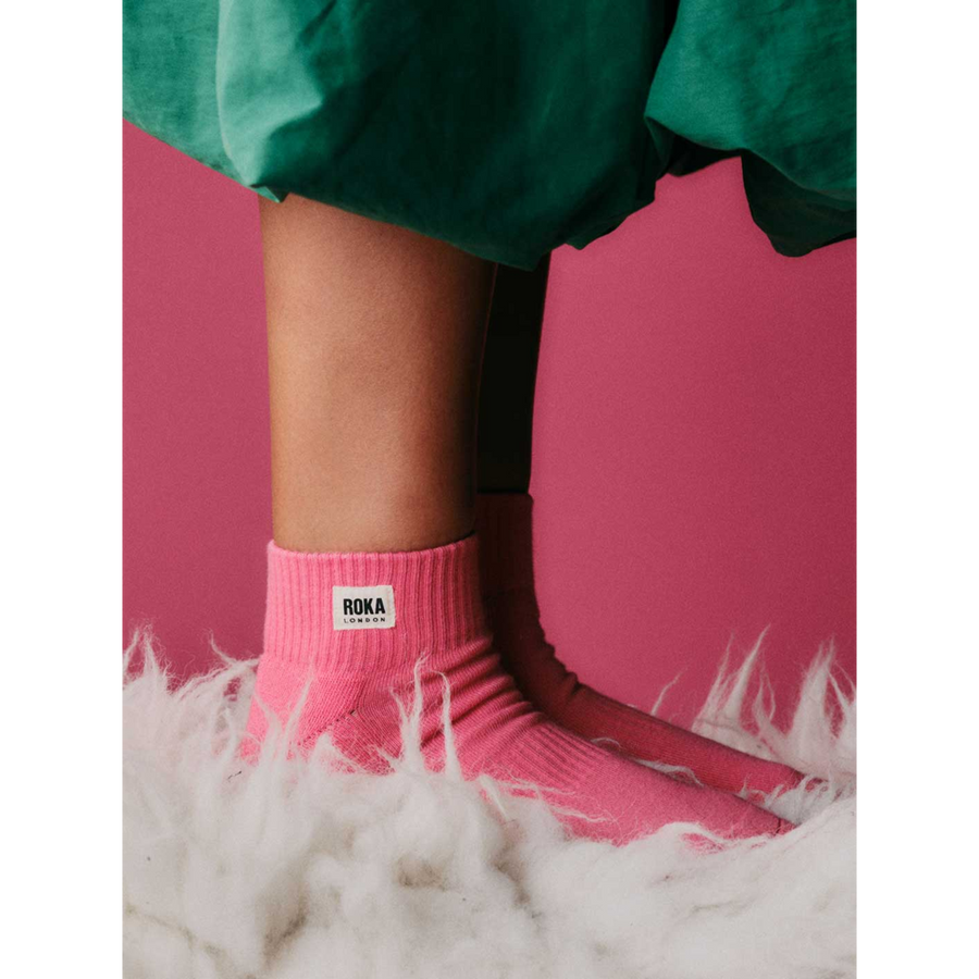 Roka - Wembley Coral Crop Sock Womens Organic Cotton - Socks
