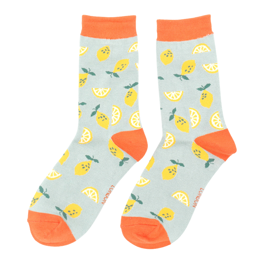 Miss Sparrow - SKS270 - Lemons Socks - Powder Blue