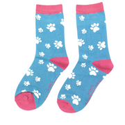 Miss Sparrow - SKS272 - Paw Prints Socks - Denim