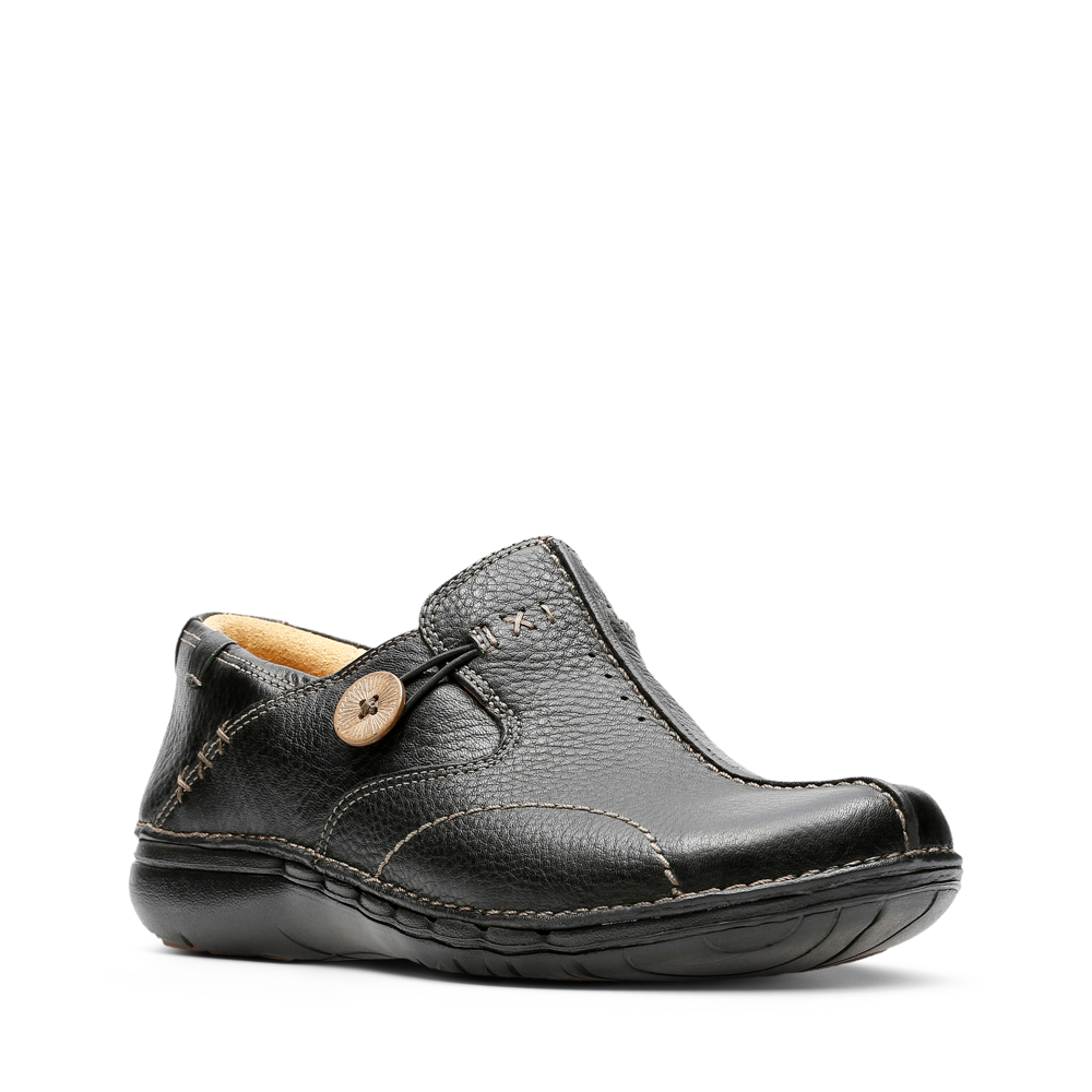 Clarks - Un Loop - Black Leather - Shoes