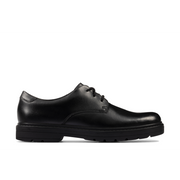 Clarks - LoxhamDerby Y - Black Leather - School Shoes