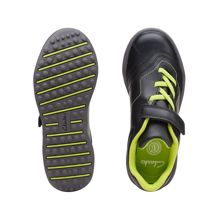 Clarks Award Fly K Black Trainers