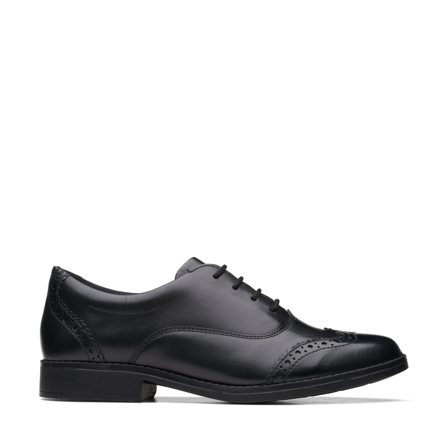 Clarks - Aubrie Tap Y. - Black Leather - School Shoes