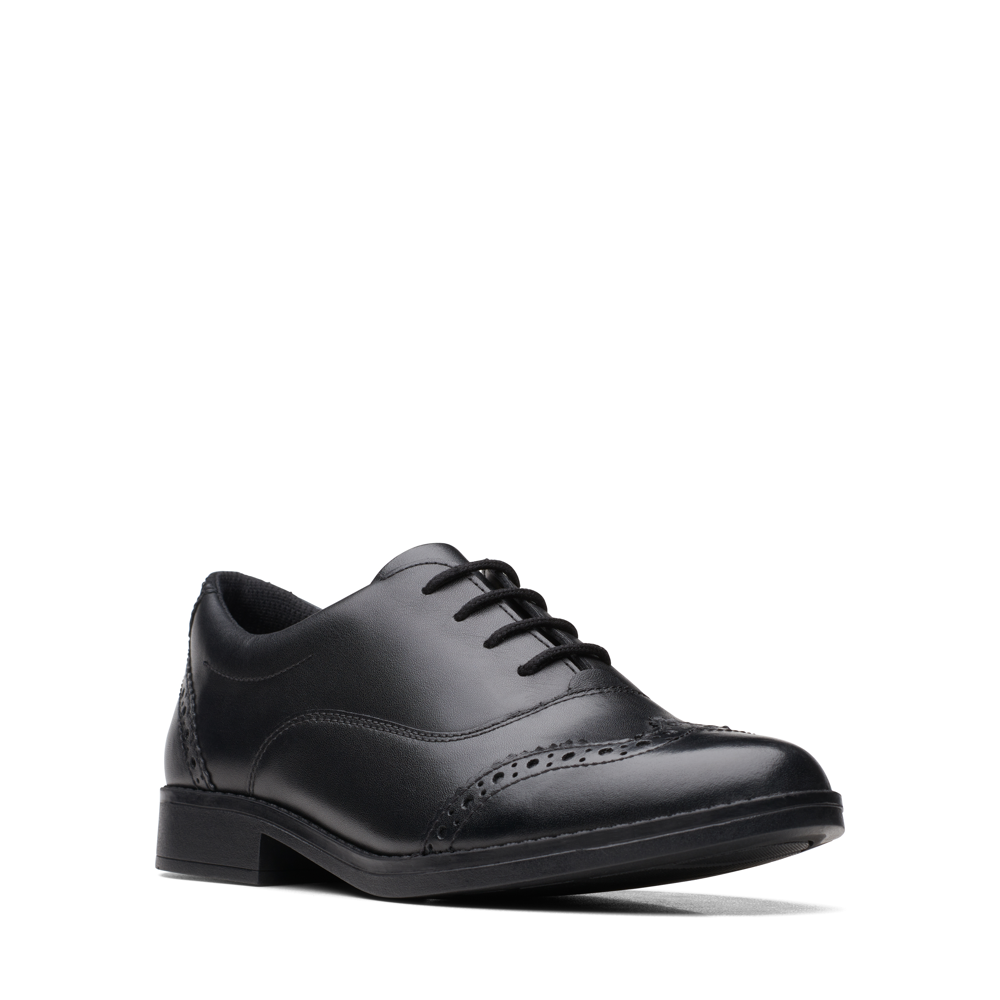 Clarks - Aubrie Tap Y. - Black Leather - School Shoes