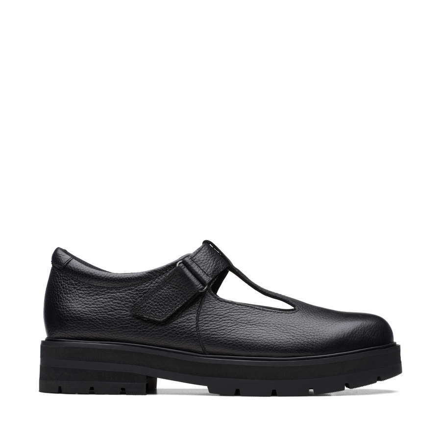 Clarks - PragueBrill Y. - Black Leather - School Shoes