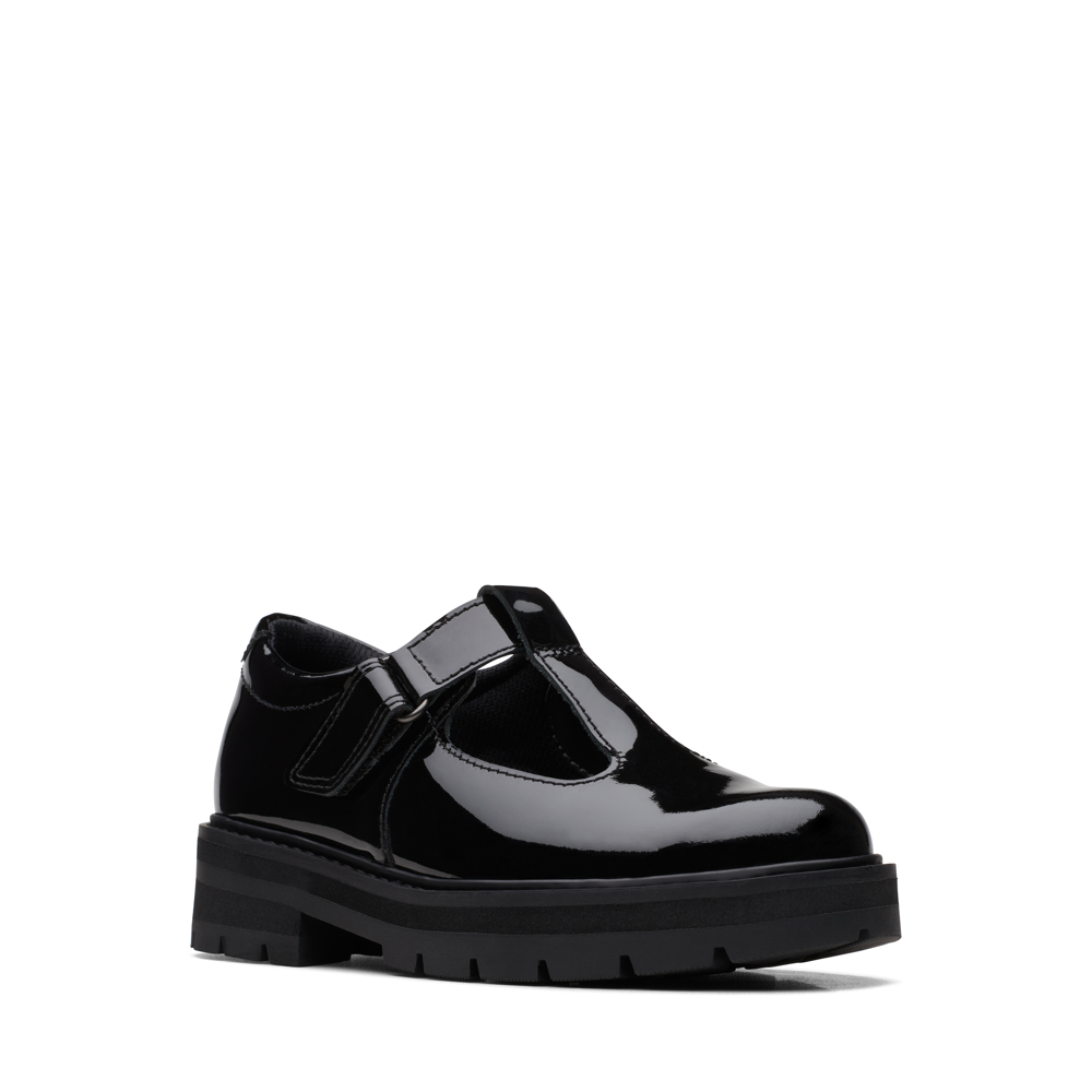 Clarks - PragueBrill K. - Black Pat - School Shoes